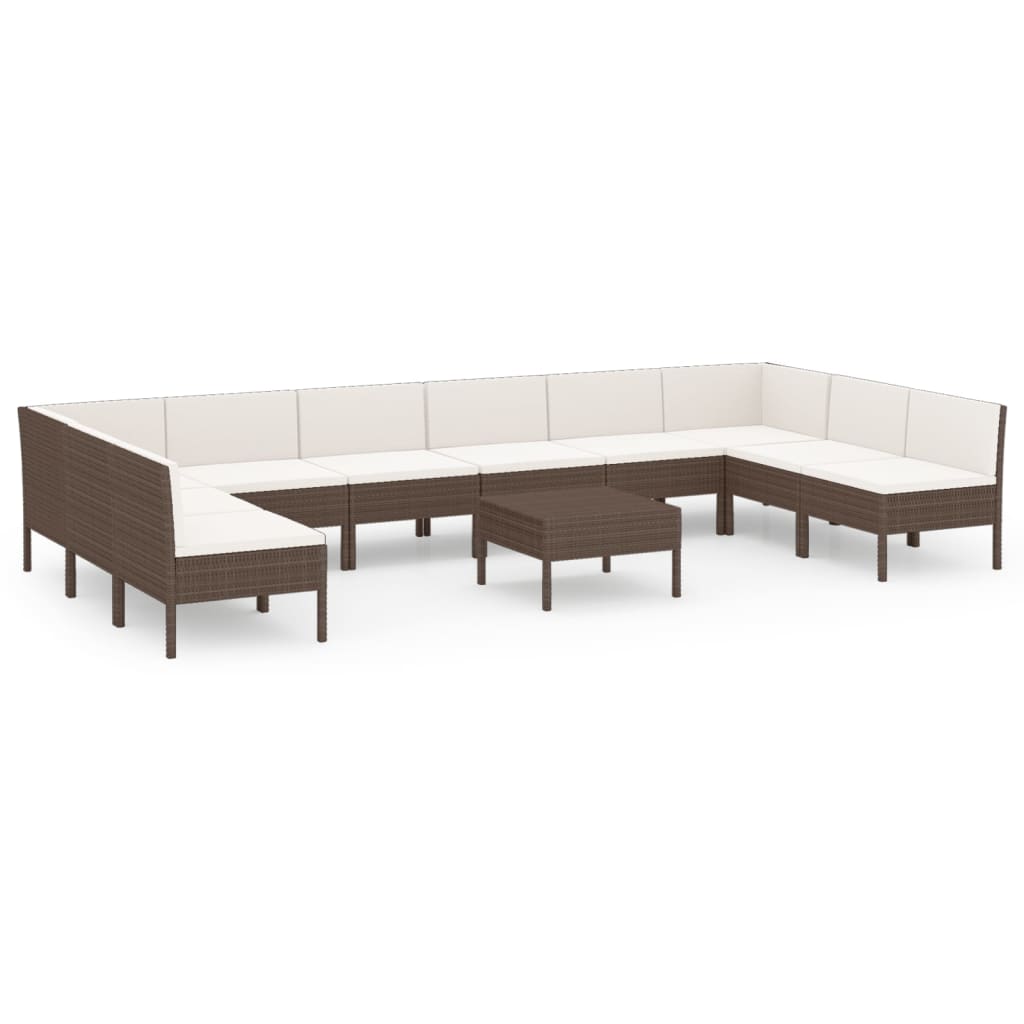 Garden Lounge Set Brown, Cream White