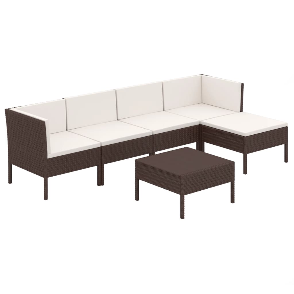 Garden Lounge Set Brown, Cream White