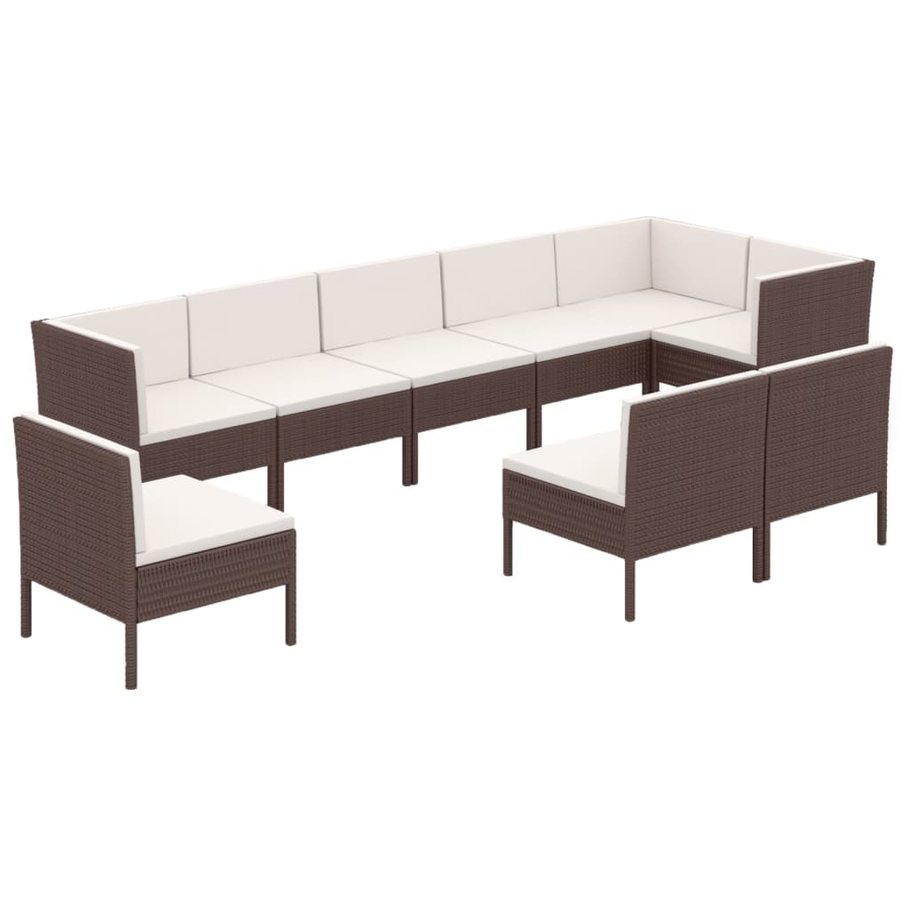 Garden Lounge Set Brown, Cream White