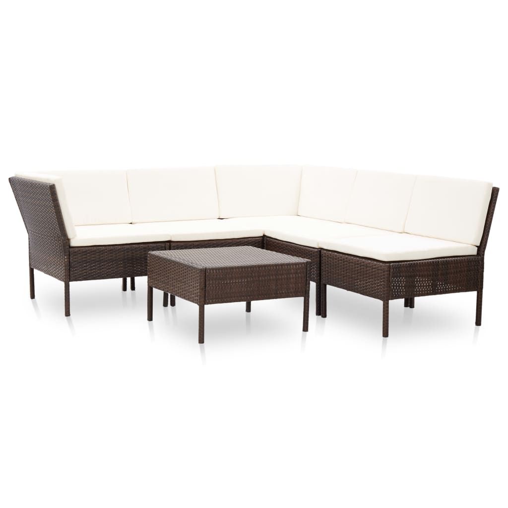Garden Lounge Set Brown, Cream White