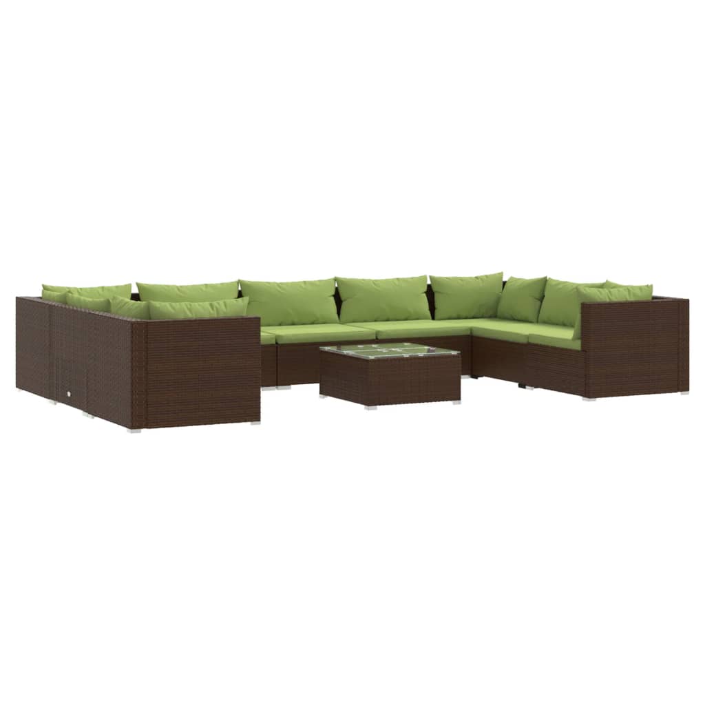 Garden Lounge Set Brown, Green