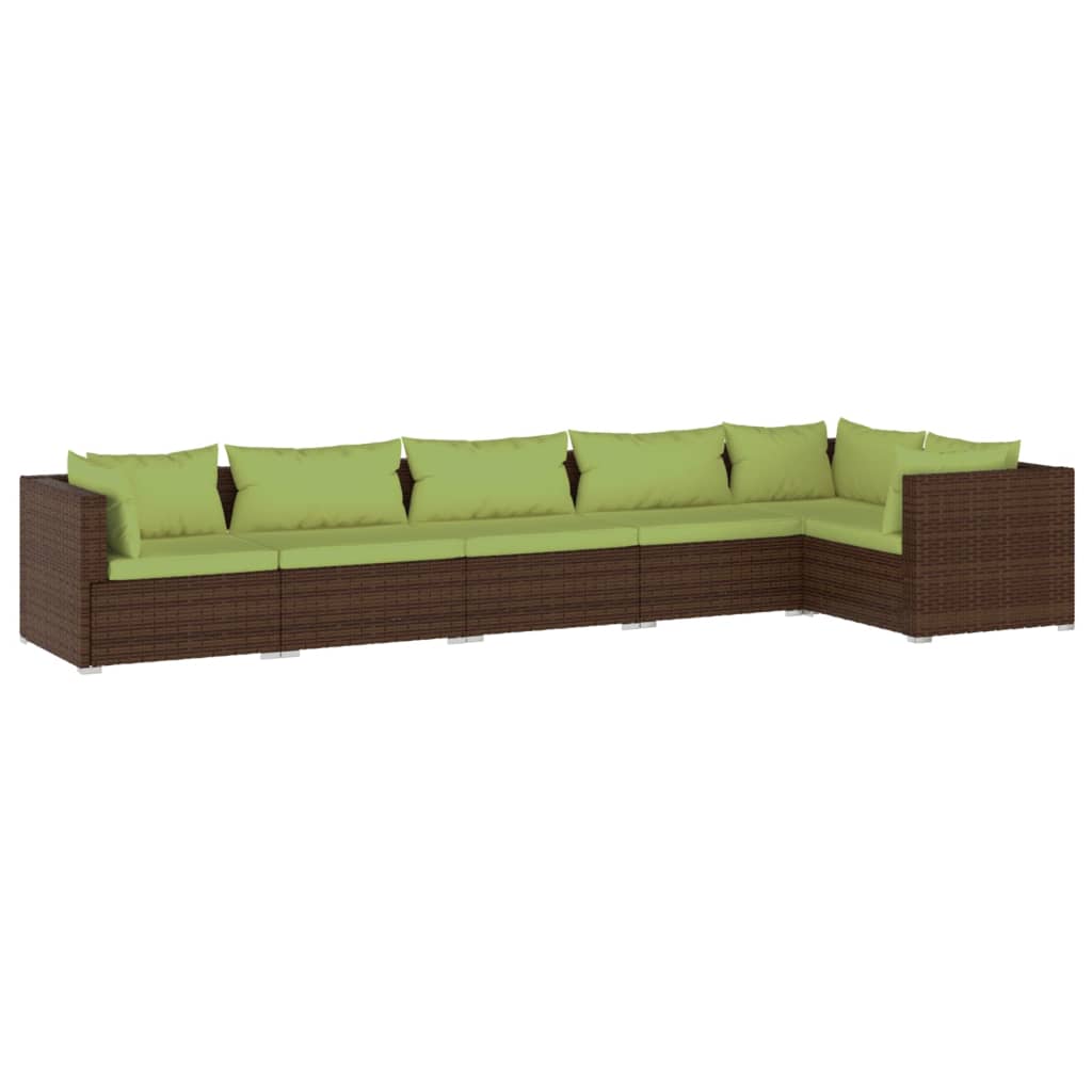 Garden Lounge Set Brown, Green