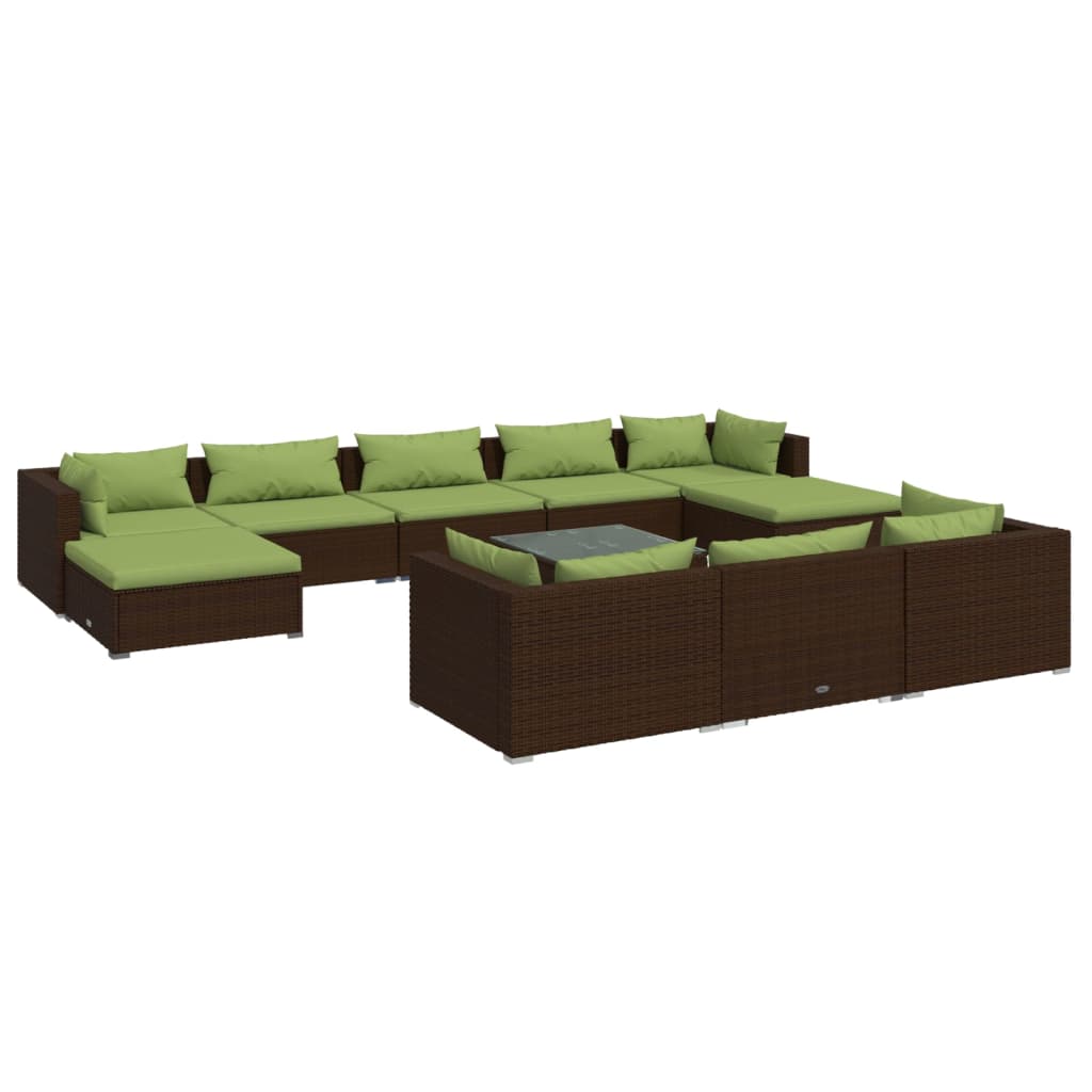 Garden Lounge Set Brown, Green