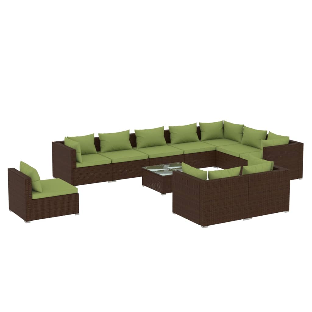 Garden Lounge Set Brown, Green