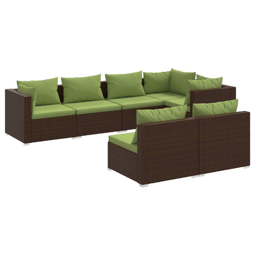 Garden Lounge Set Brown, Green