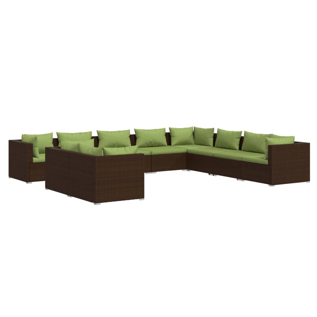 Garden Lounge Set Brown, Green