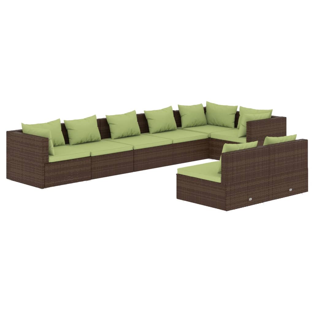 Garden Lounge Set Brown, Green