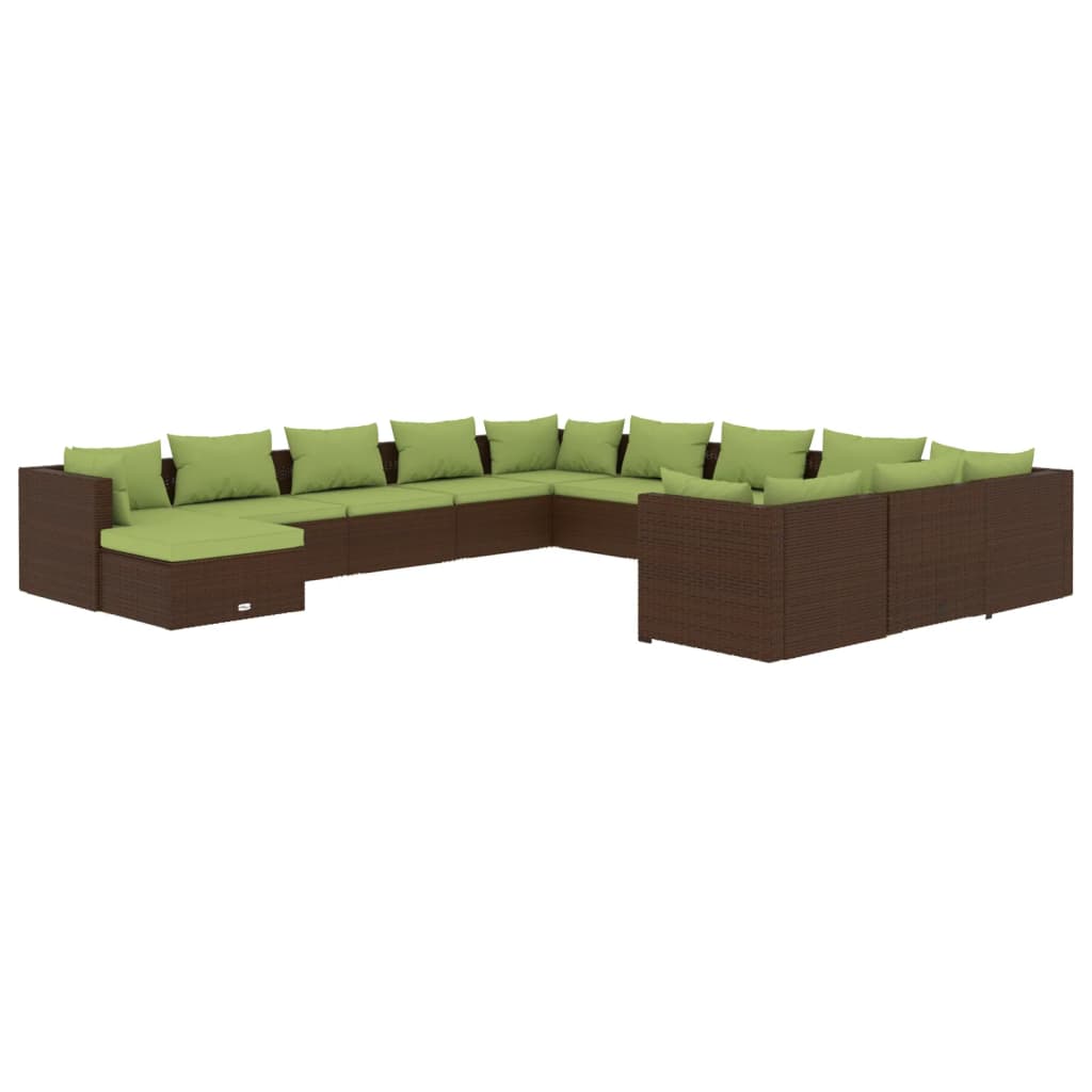 Garden Lounge Set Brown, Green