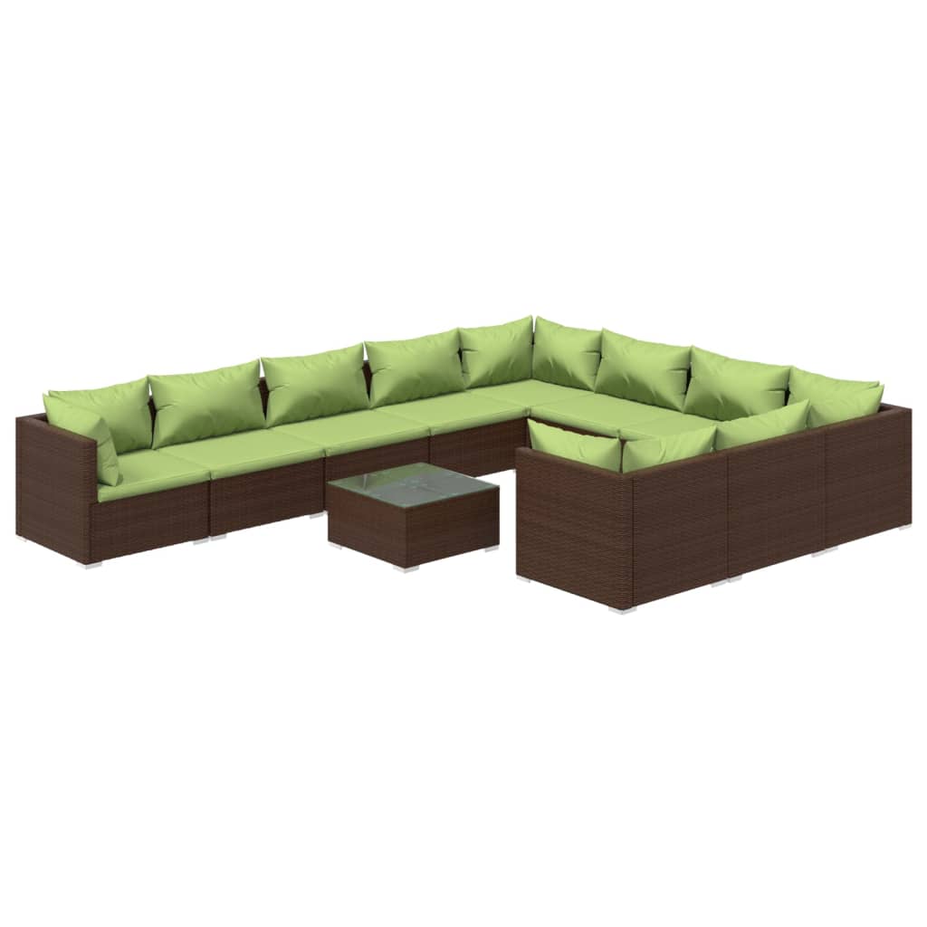 Garden Lounge Set Brown, Green