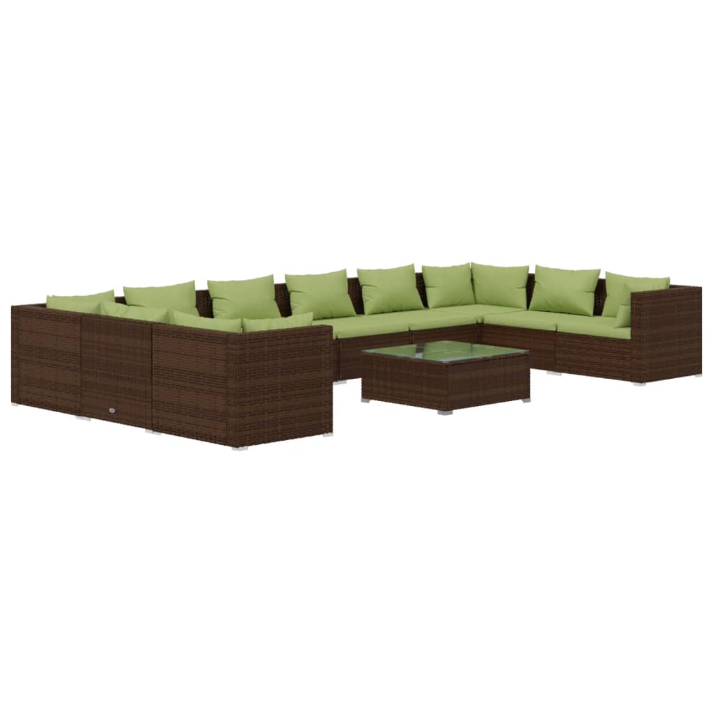 Garden Lounge Set Brown, Green