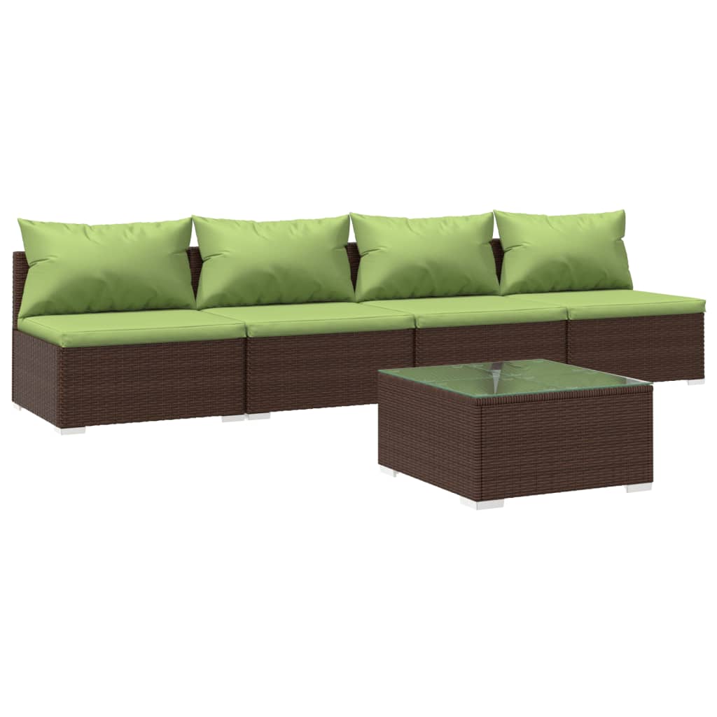 Garden Lounge Set Brown, Green