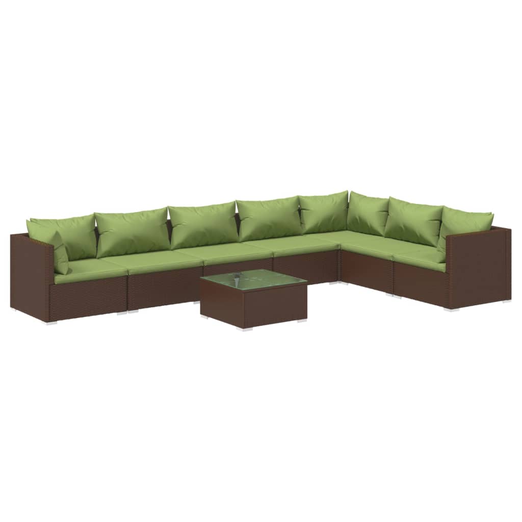 Garden Lounge Set Brown, Green