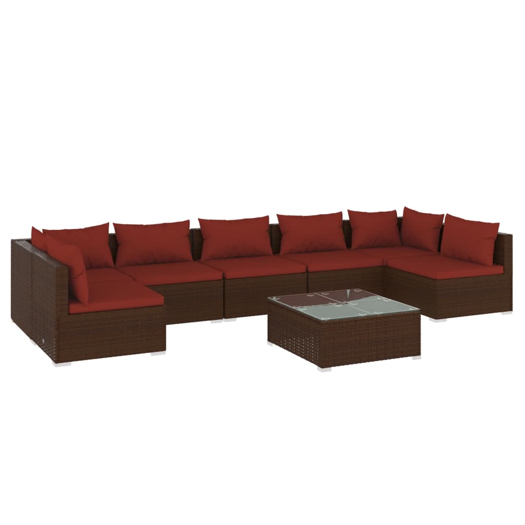 Garden Lounge Set Brown PE rattan Large Garden Lounge Set