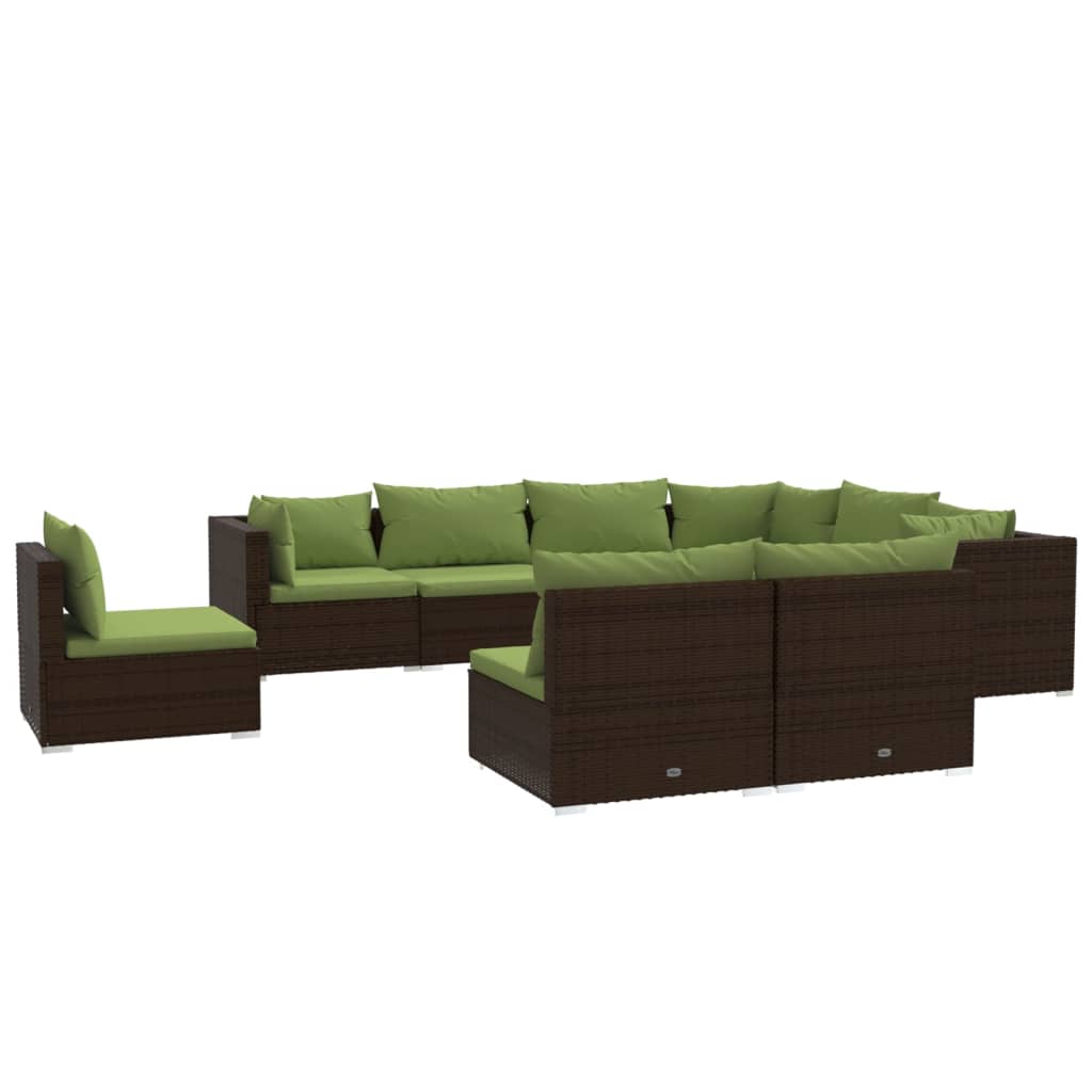 Garden Lounge Set Brown PE rattan Large Modular
