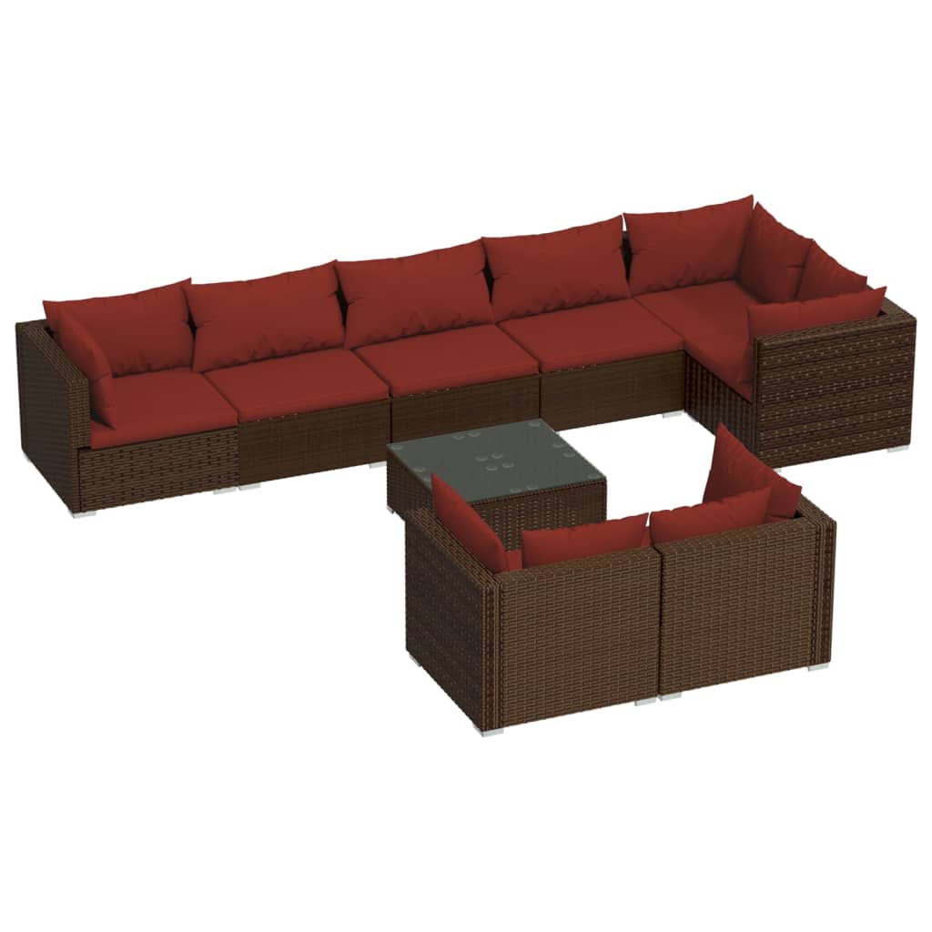 Garden Lounge Set Brown PE rattan Large Modular