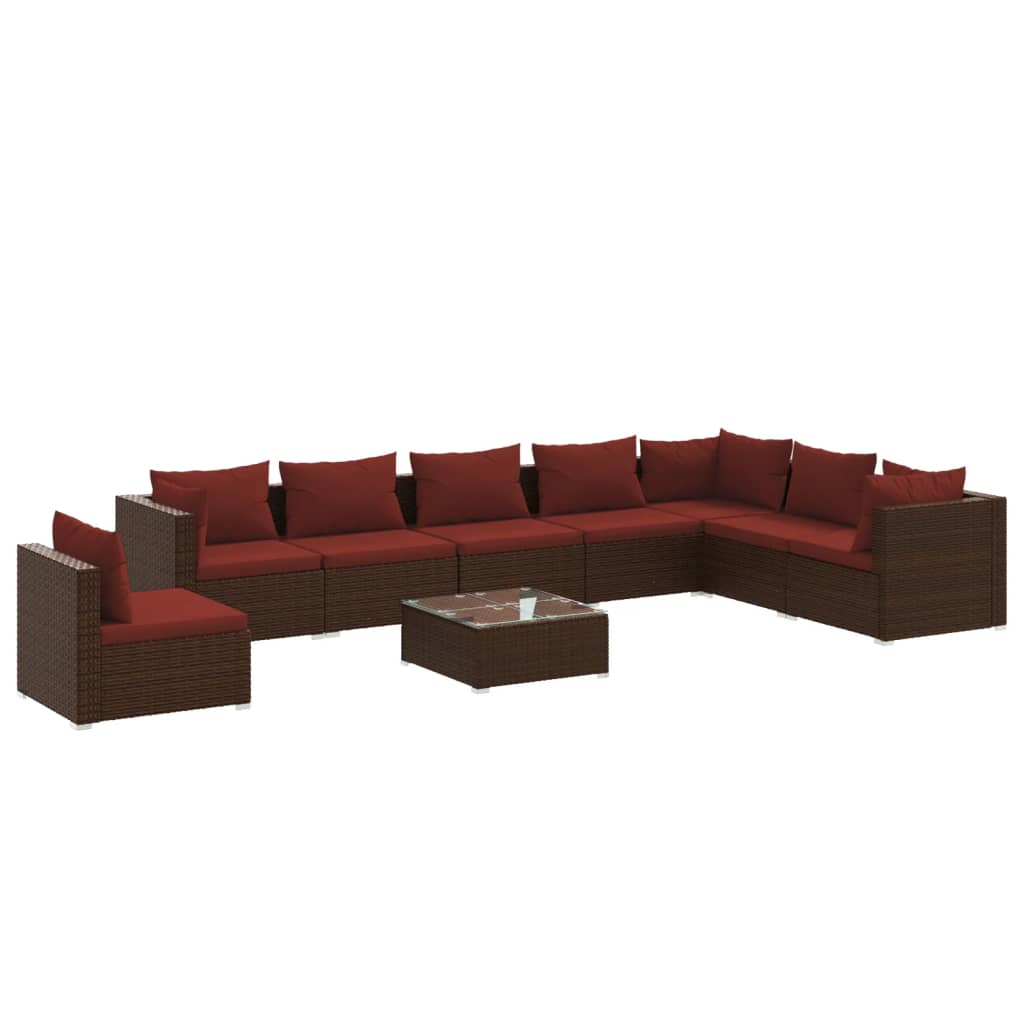 Garden Lounge Set Brown PE rattan Large Modular