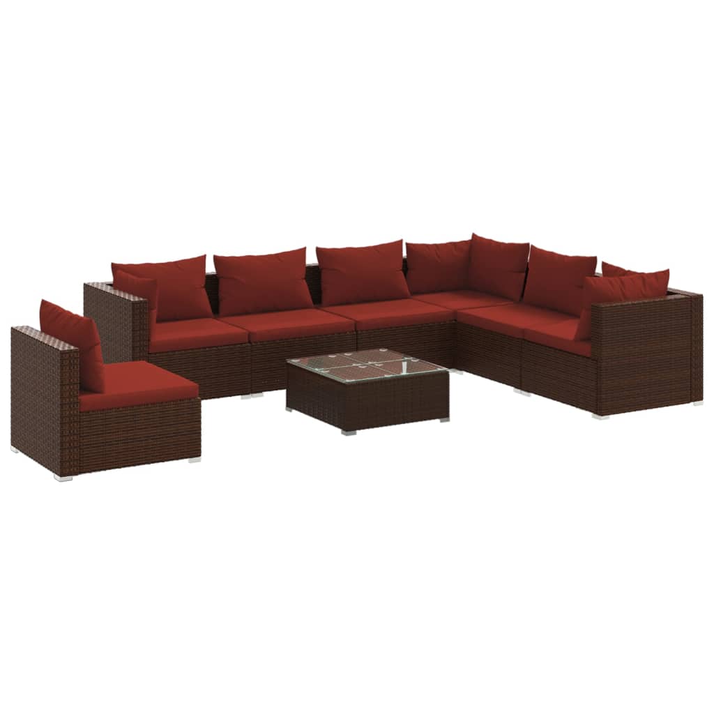 Garden Lounge Set Brown PE rattan Large Modular