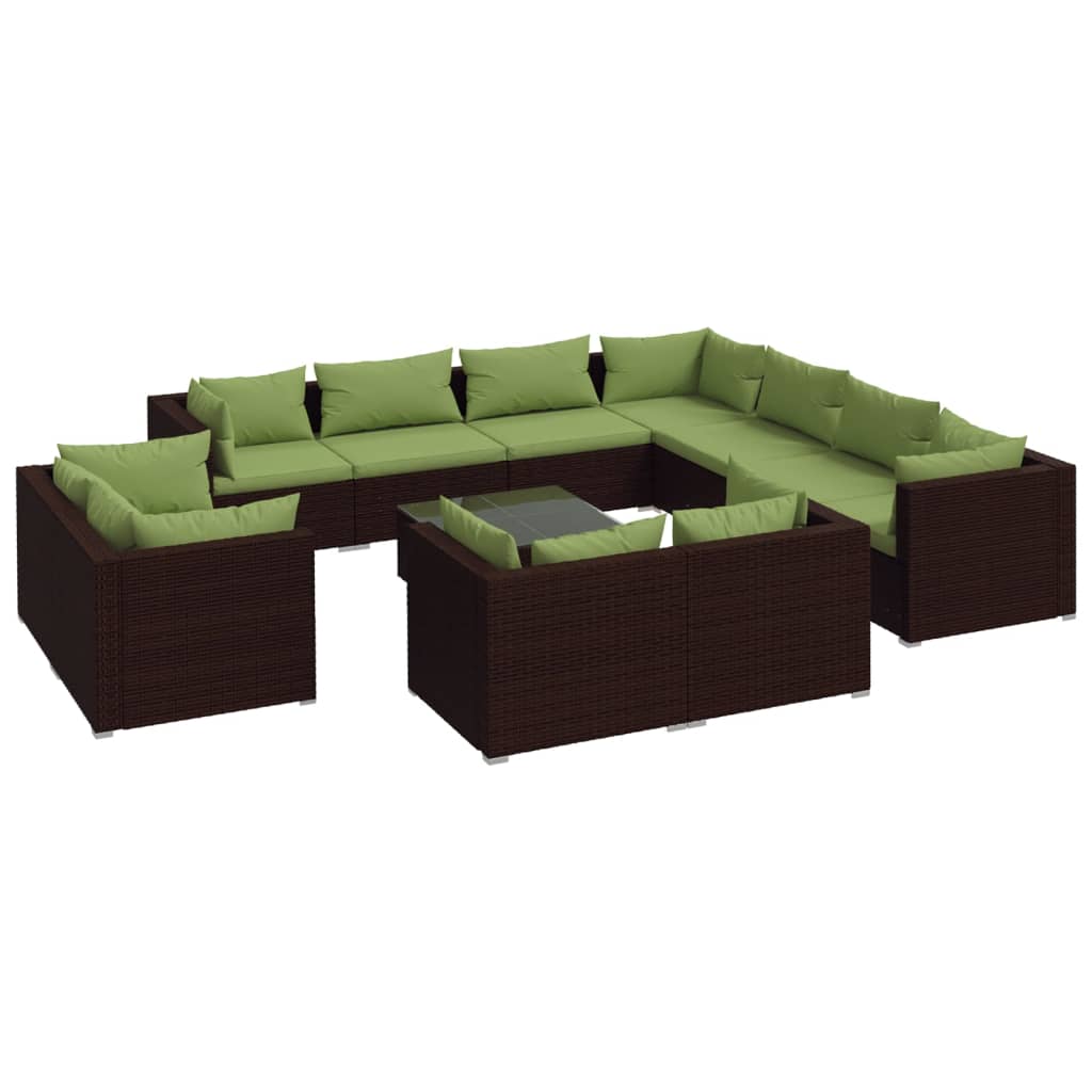 Garden Lounge Set Brown PE rattan Large Modular