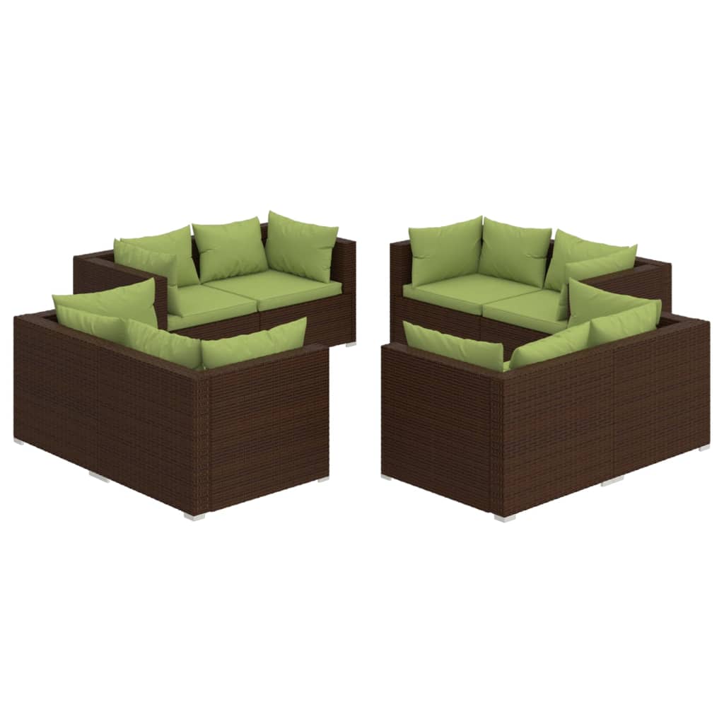 Garden Lounge Set Brown PE rattan Large Modular