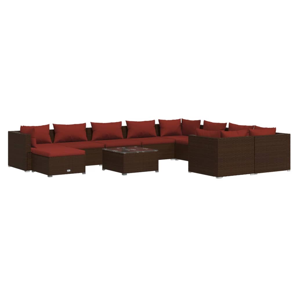 Garden Lounge Set Brown PE rattan Large Modular