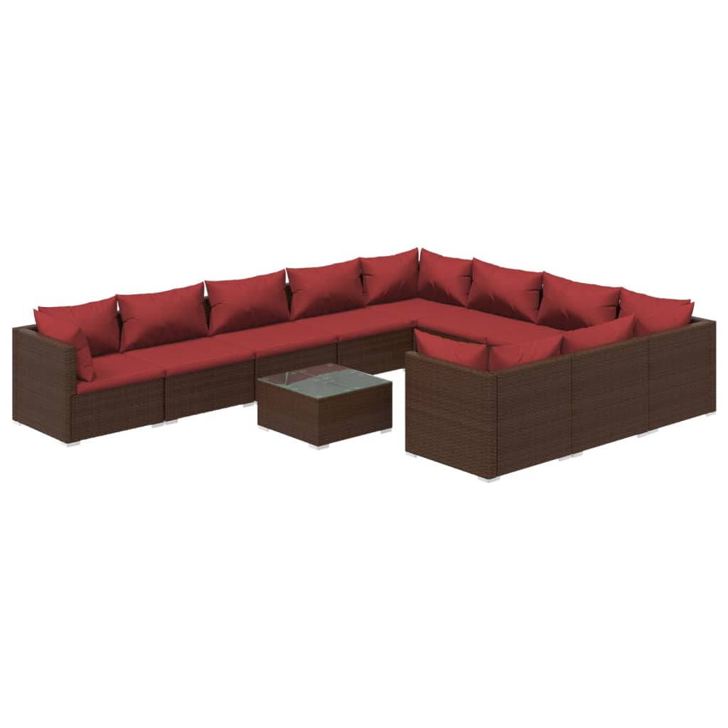 Garden Lounge Set Brown PE rattan Large Modular