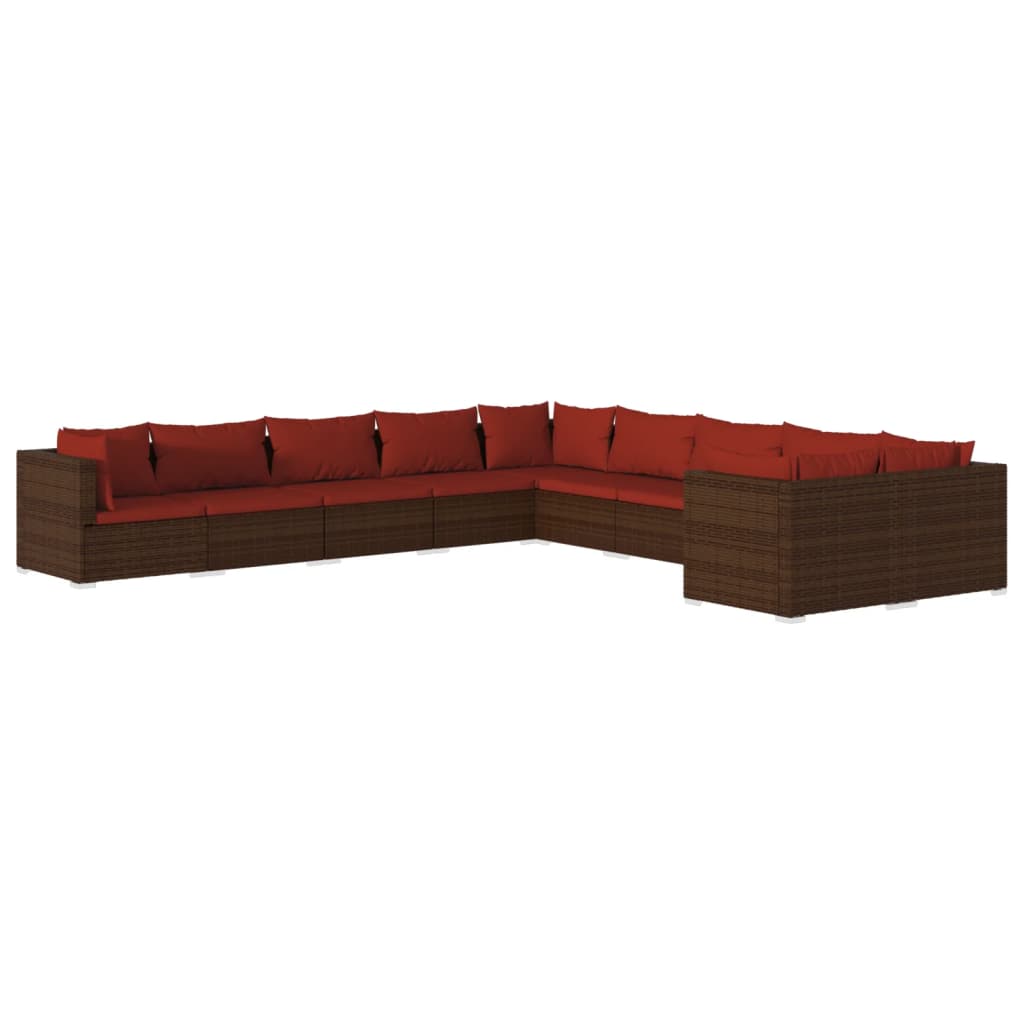 Garden Lounge Set Brown PE rattan Large Modular