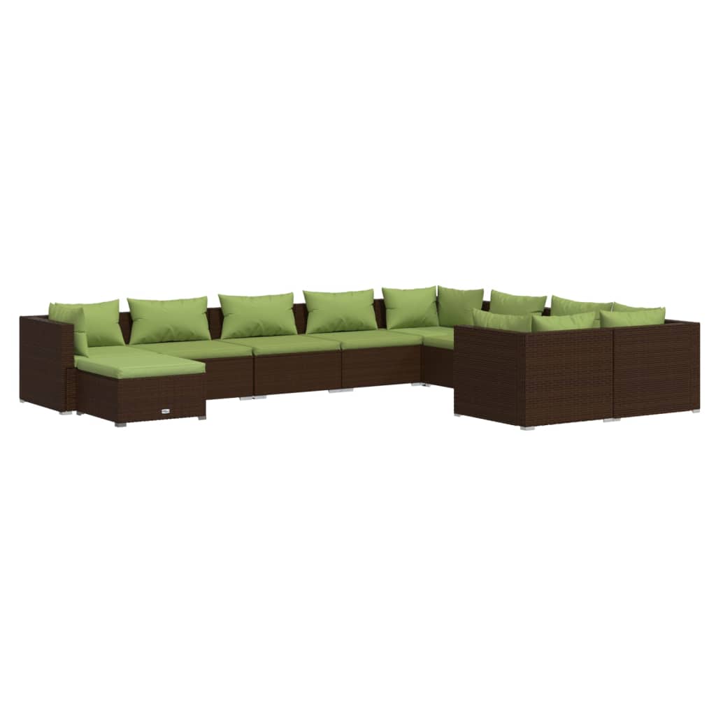 Garden Lounge Set Brown PE rattan Large Modular