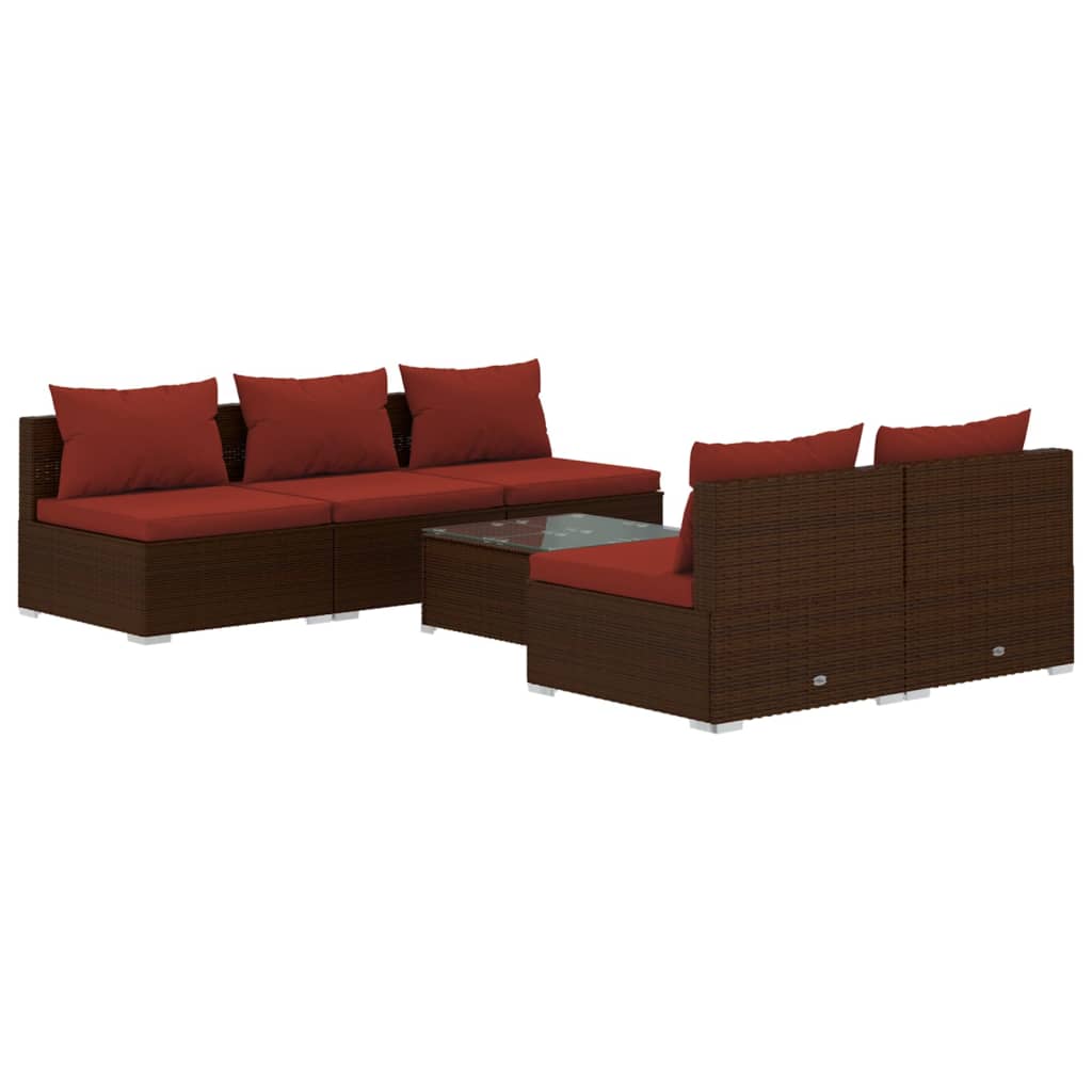 Garden Lounge Set Brown PE Rattan Large Modular