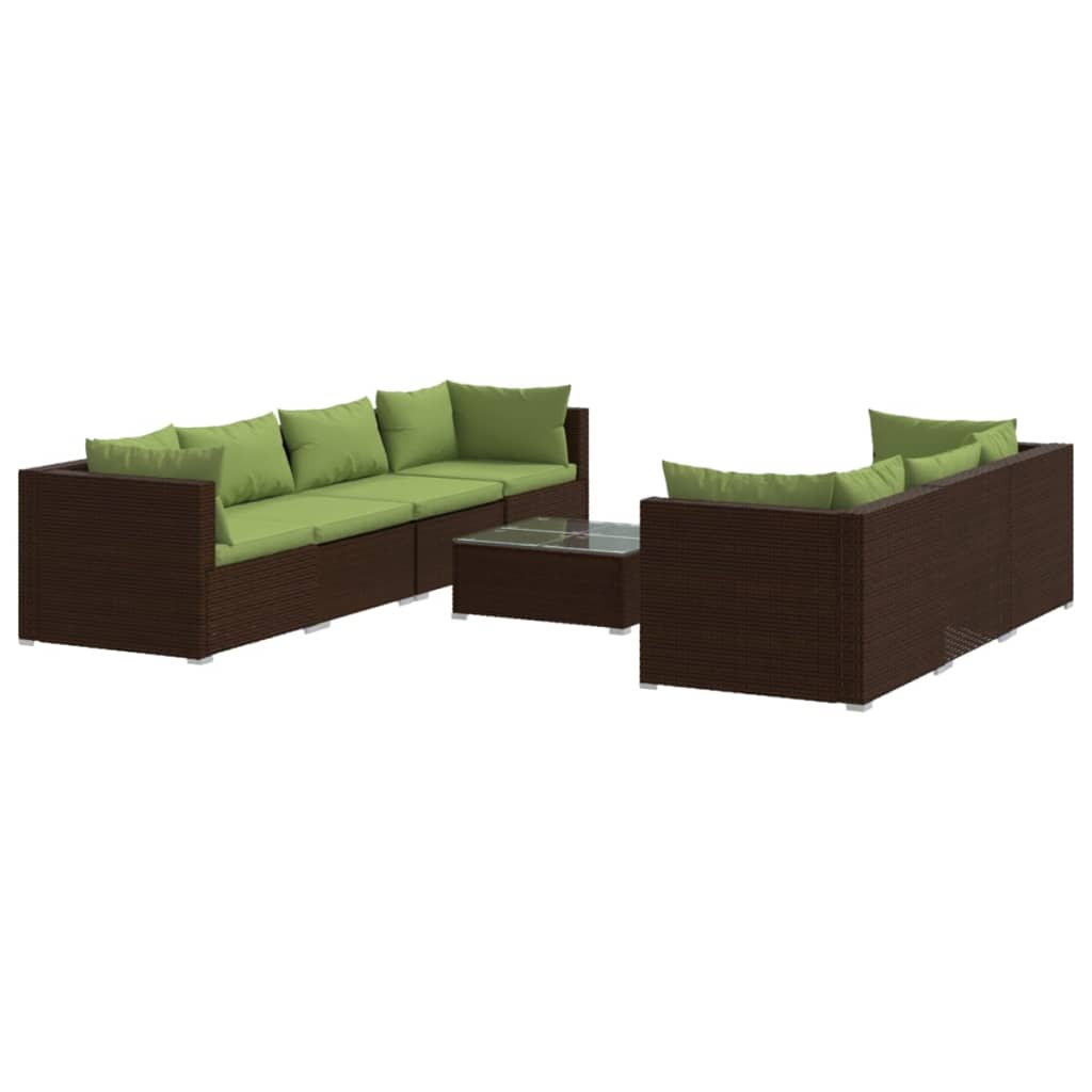 Garden Lounge Set Brown PE rattan Large Modular