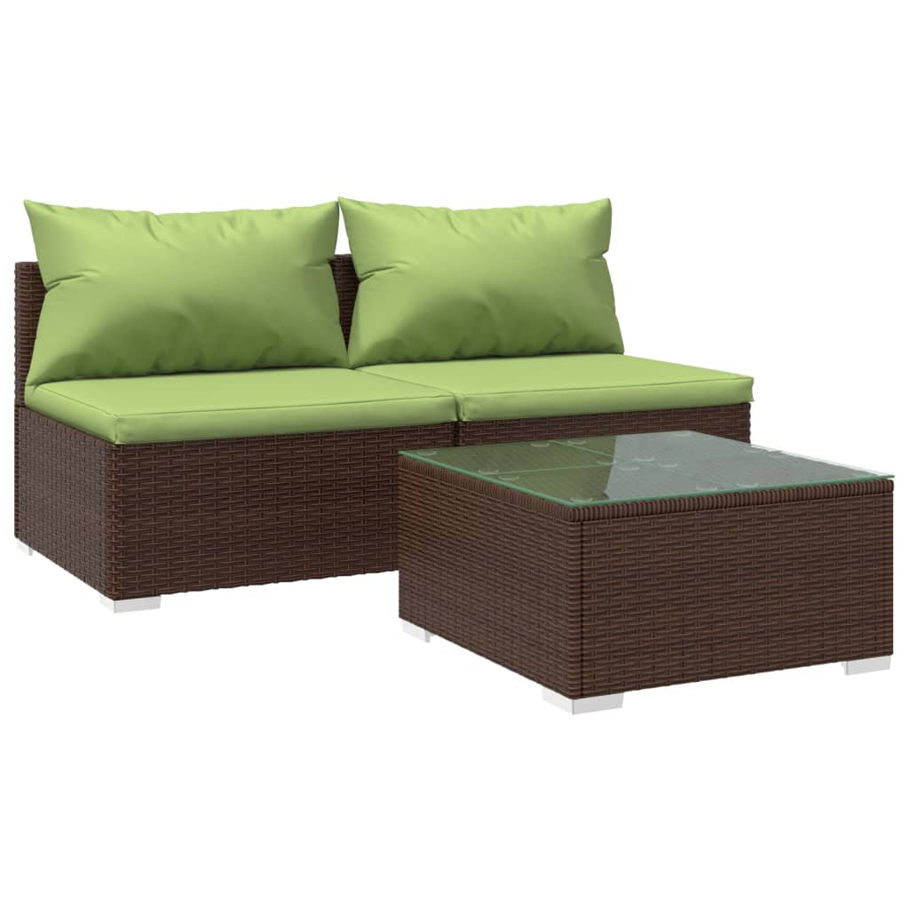 Garden Lounge Set Brown PE Rattan Medium Modular