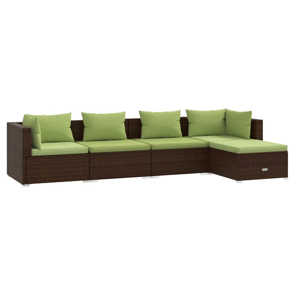 Garden Lounge Set Brown PE rattan Medium Modular