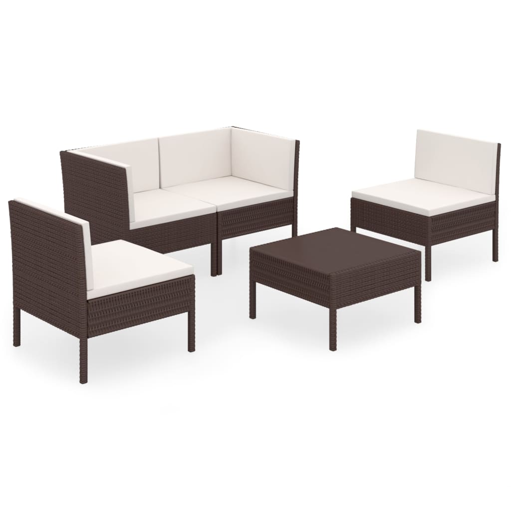 Garden Lounge Set Brown PE rattan Medium Modular