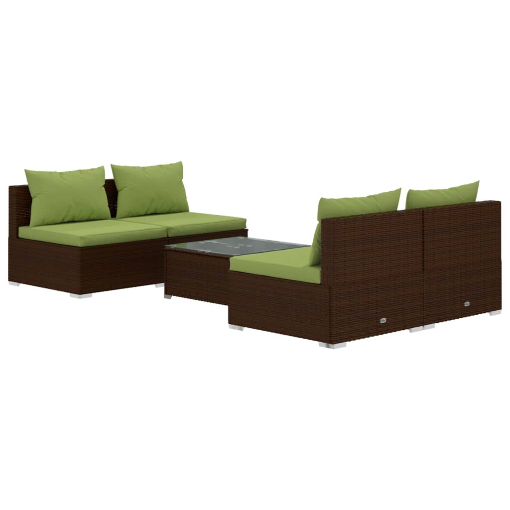 Garden Lounge Set Brown PE rattan Medium Modular