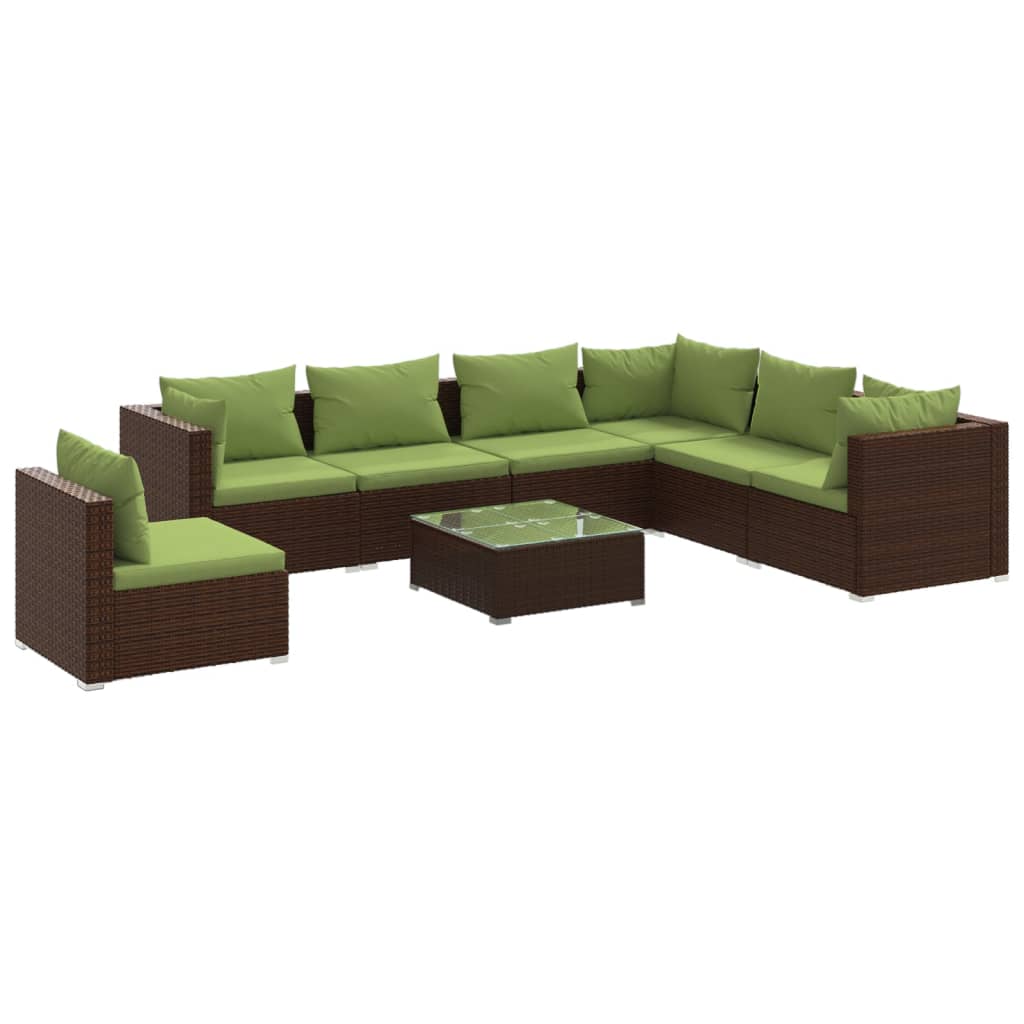 Garden Lounge Set Brown PE rattan Modular Garden Lounge Set
