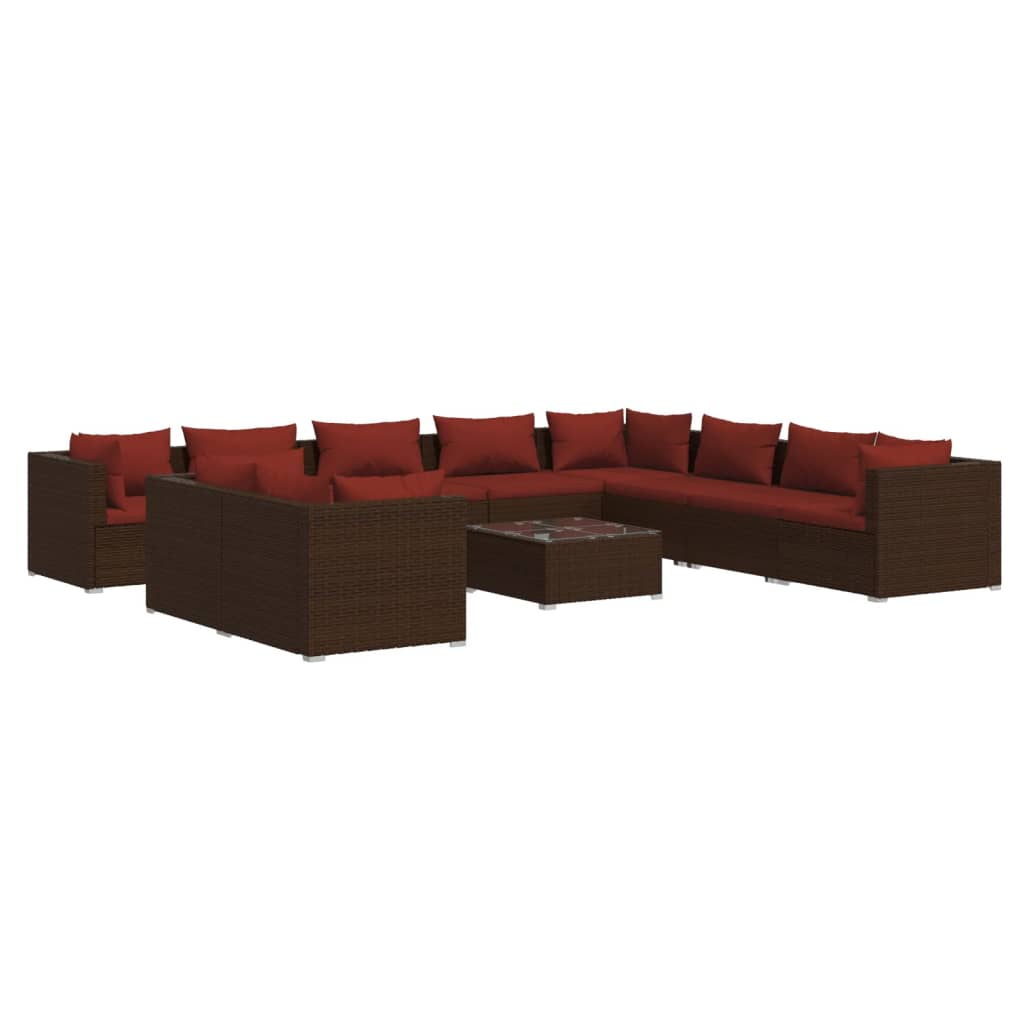 Garden Lounge Set Brown Poly Rattan Large Garden Lounge Set