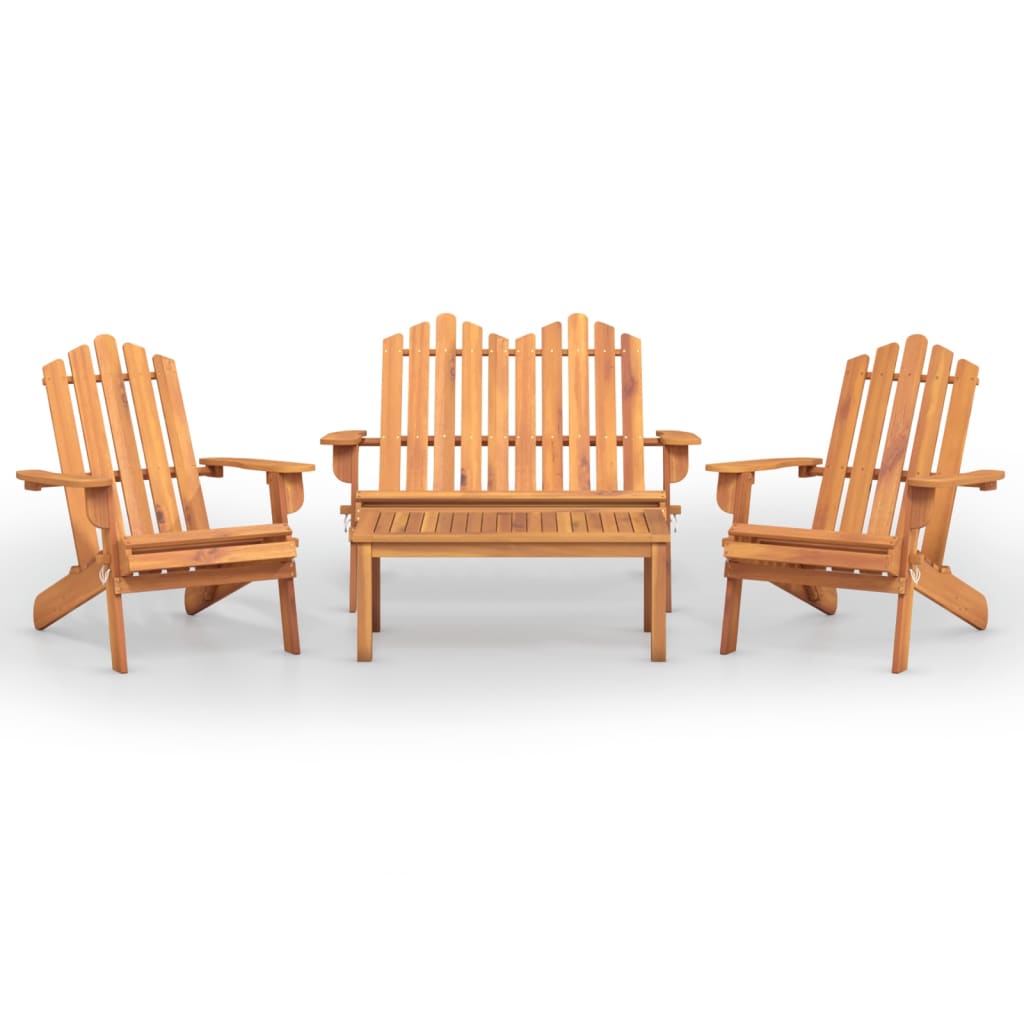 Garden Lounge Set Brown Solid Acacia wood Standard Foldable