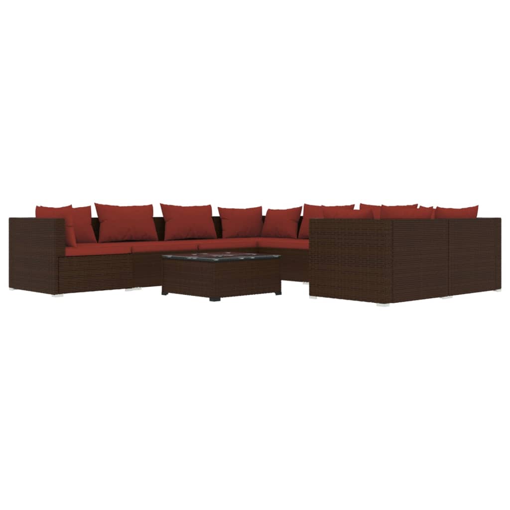 Garden Lounge Set Brown/Cinnamon Red