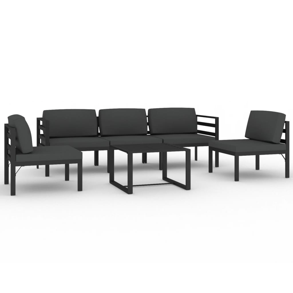 Garden Lounge Set Charcoal Aluminum, Polyester with foam filling