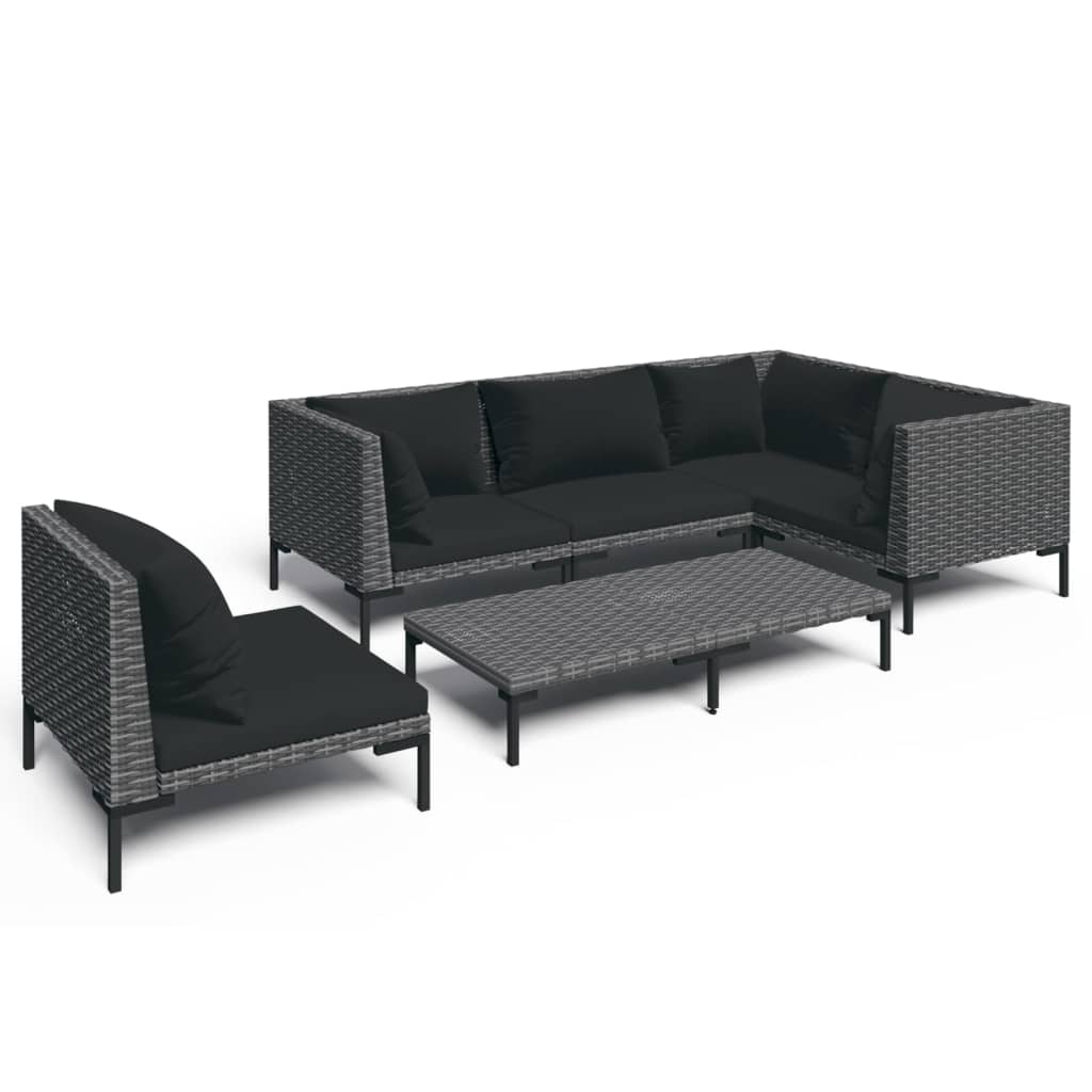 Garden Lounge Set Dark Gray, Black