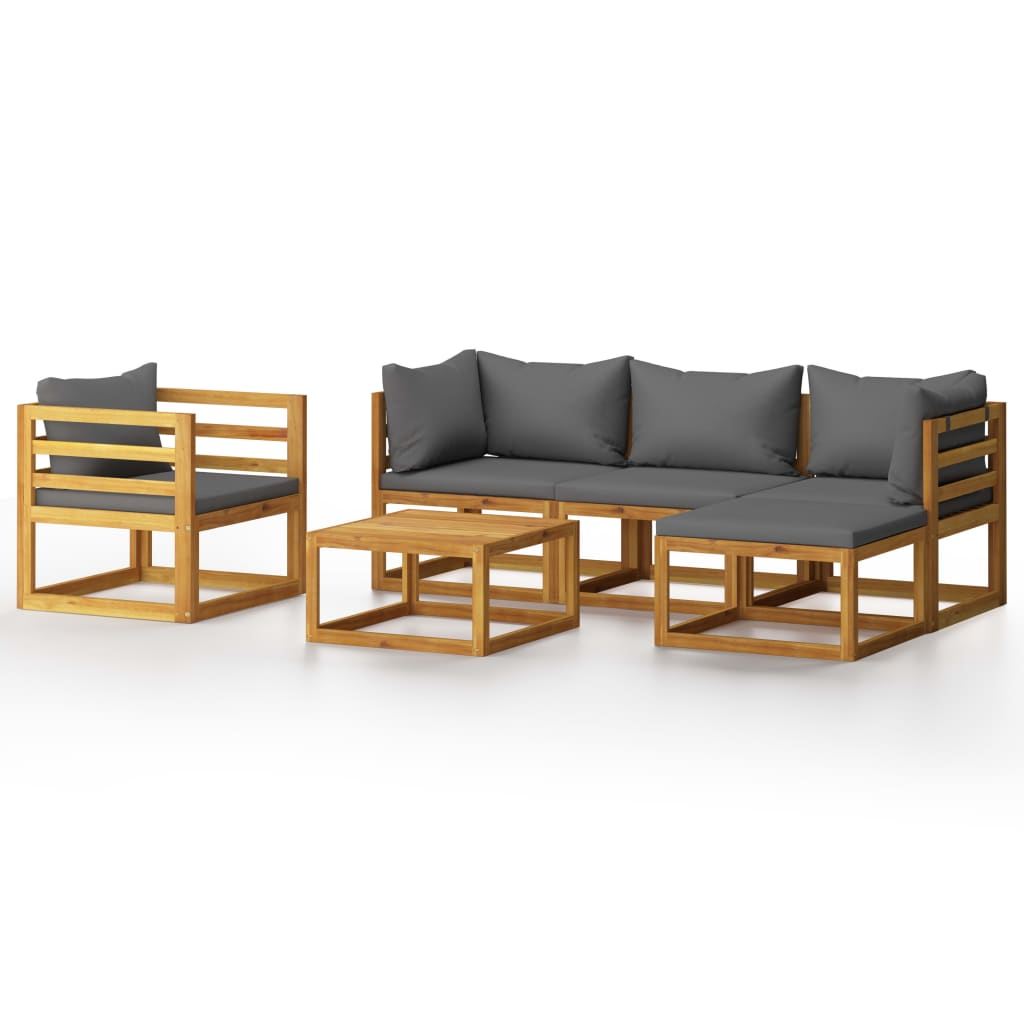 Garden Lounge Set Dark Gray Solid acacia wood Medium Modular