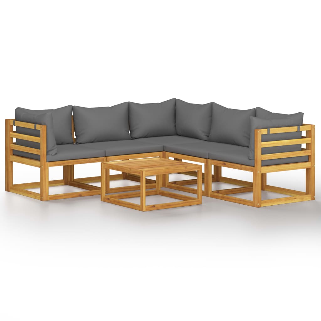 Garden Lounge Set Dark gray, Wood