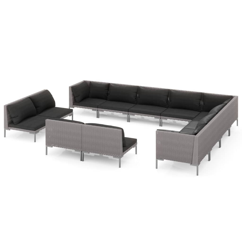 Garden Lounge Set Dark Grey