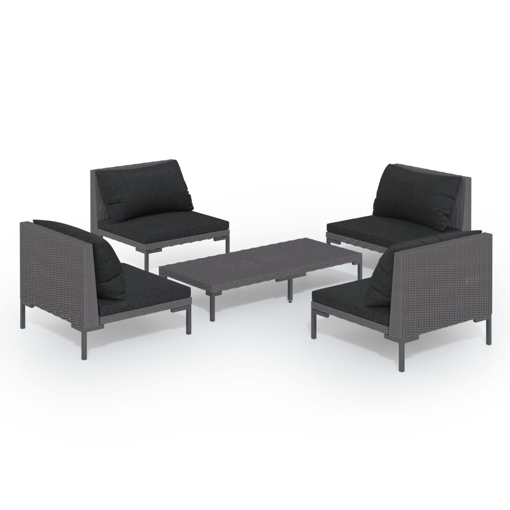 Garden Lounge Set Dark Grey