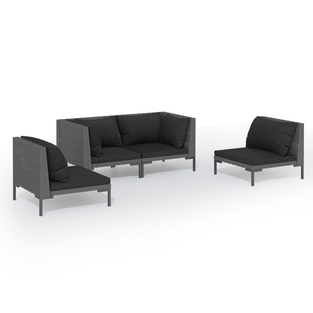 Garden Lounge Set Dark Grey