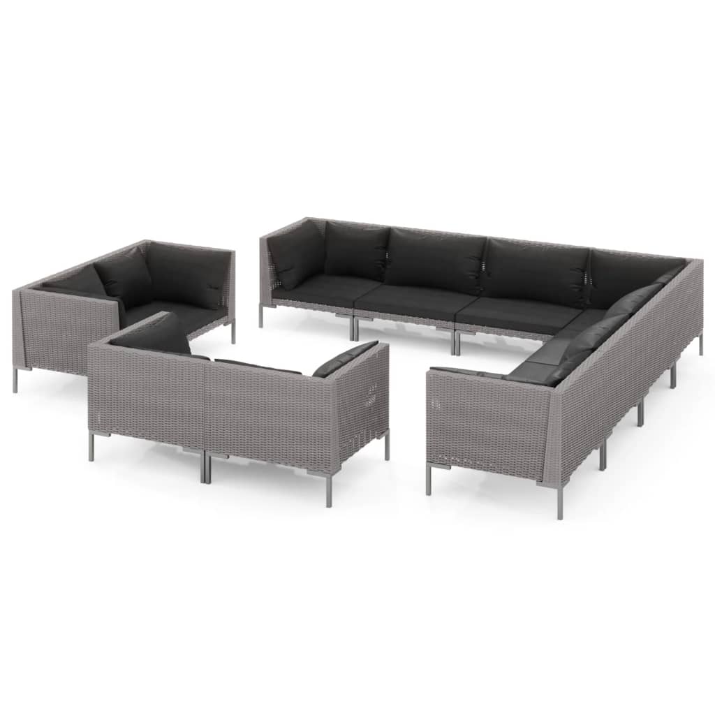 Garden Lounge Set Dark Grey