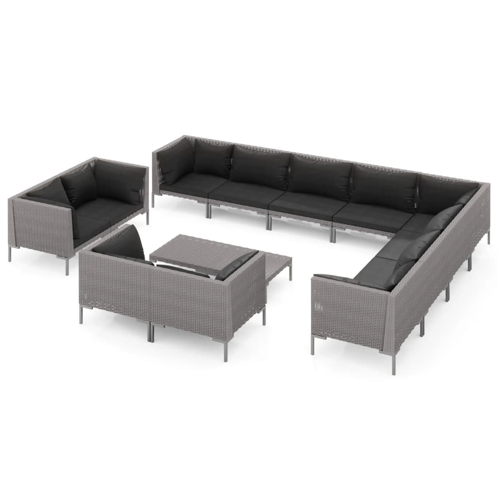 Garden Lounge Set Dark Grey