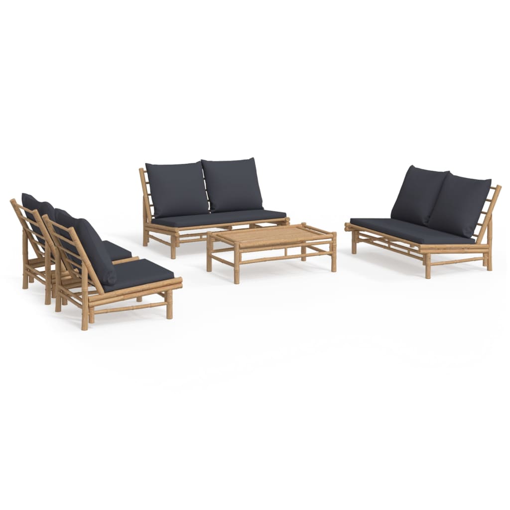 Garden Lounge Set Dark Grey, Bamboo Bamboo Medium Modular