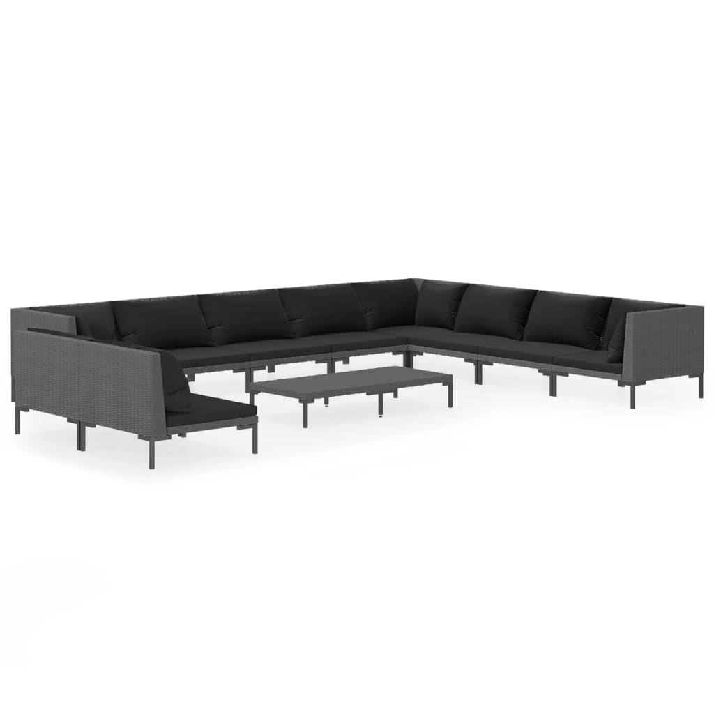 Garden Lounge Set Dark grey, Black
