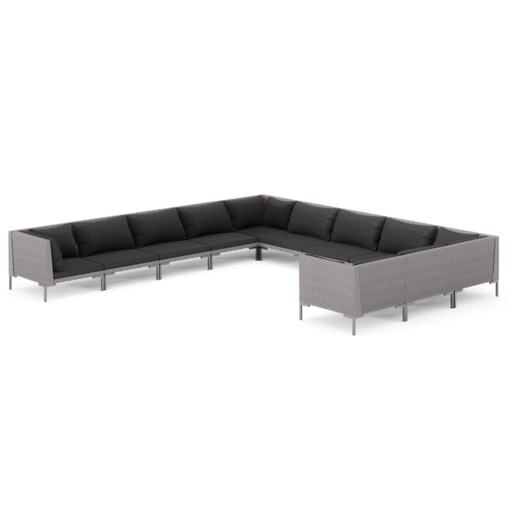 Garden Lounge Set Dark grey, Black