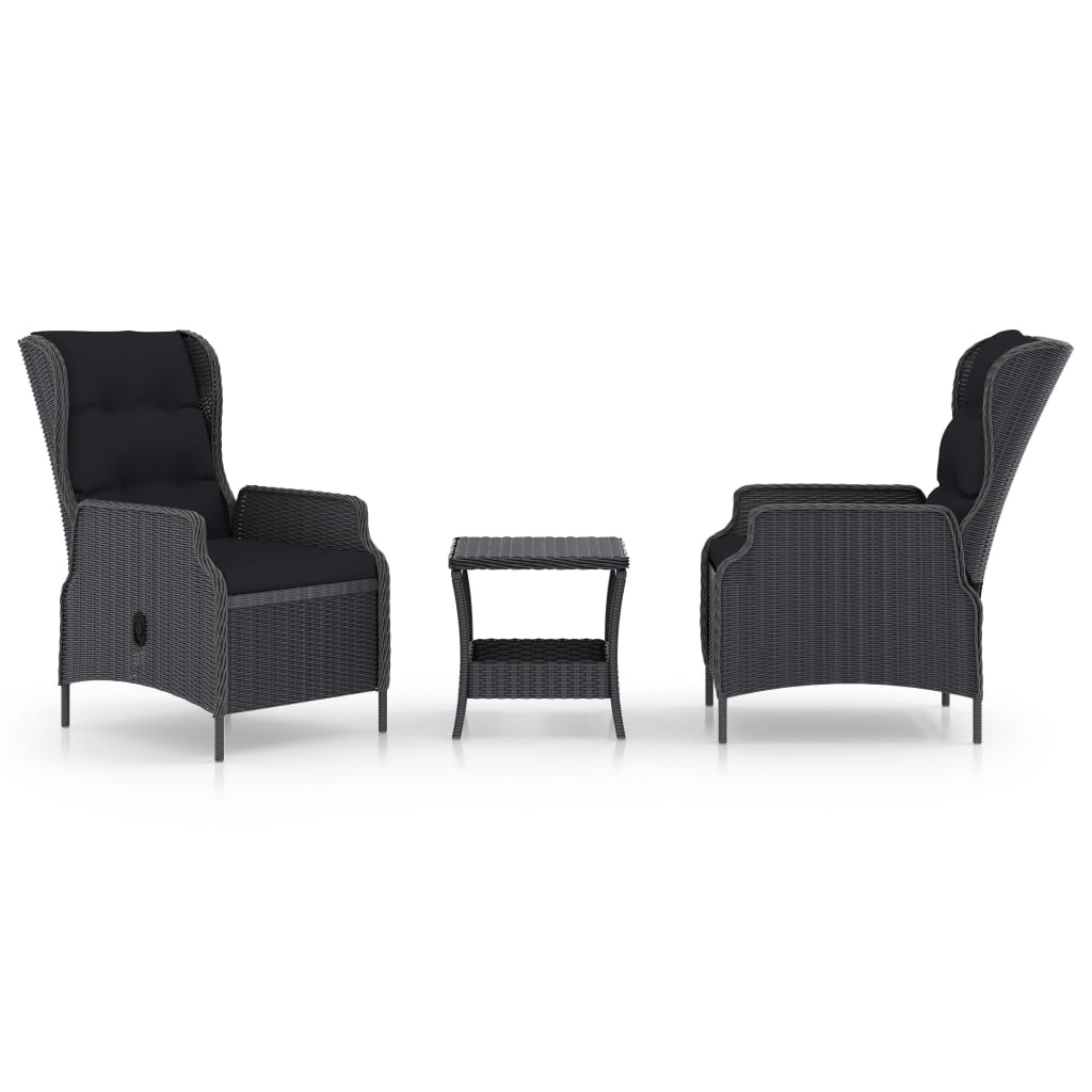 Garden Lounge Set Dark Grey, Black